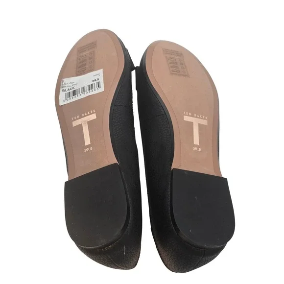 Ted Baker Allyson Bow Leather Ballerina Flats Black EU 39.5 US 9.5 NWOT - Picture 8 of 11